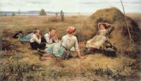 Daniel Ridgway Knight - The Harvesters Resting detail